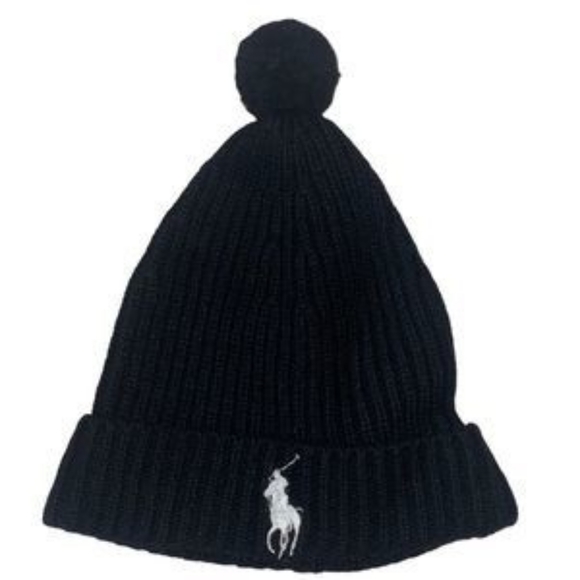 Polo Ralph Lauren Other - Polo by Ralph Lauren Beanie Hat | Black/White | Pom | Accessories | Unisex | OS